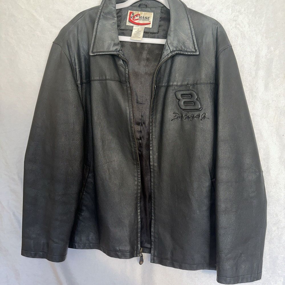 Dale Earnhardt Jr. Leather Chase Authentic Vintage Y2K BUD RACING Jacket Large
